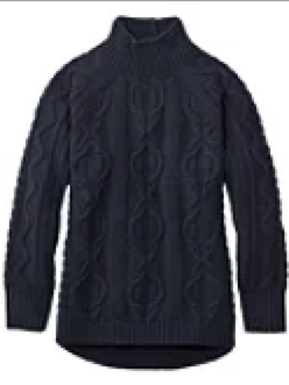 NWT LLBean cozy fisherman's turtleneck sweater, navy, size M.